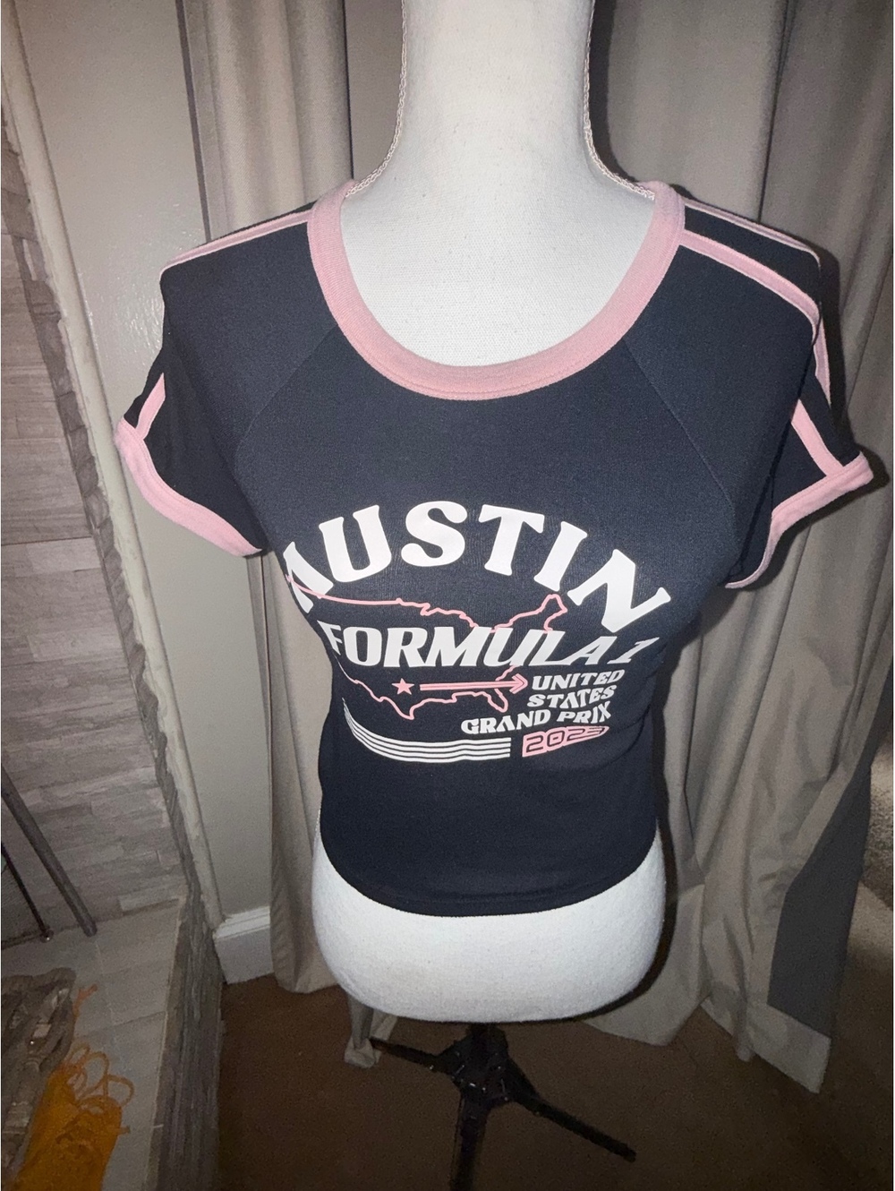 PacSun Formula 1 Austin Grand Prix 2022 Baby Tee Black Pink Size S